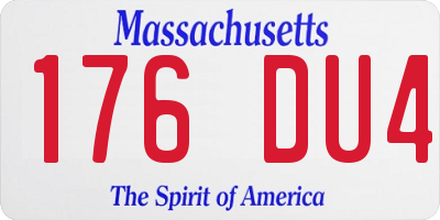MA license plate 176DU4