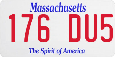 MA license plate 176DU5
