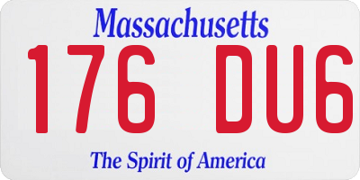 MA license plate 176DU6