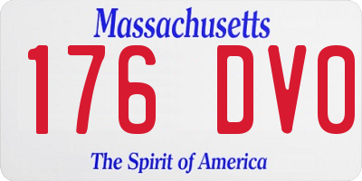 MA license plate 176DV0