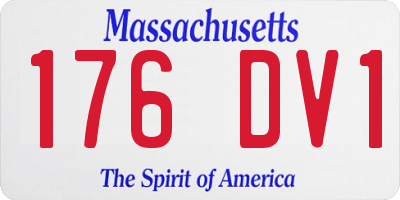 MA license plate 176DV1