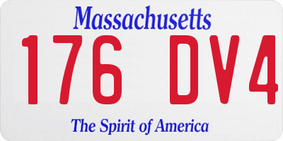 MA license plate 176DV4