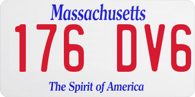 MA license plate 176DV6