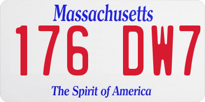 MA license plate 176DW7