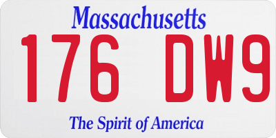 MA license plate 176DW9