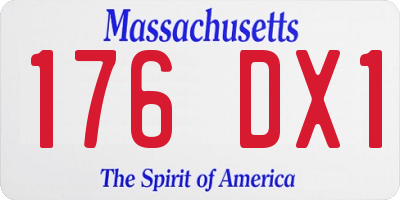 MA license plate 176DX1