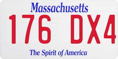 MA license plate 176DX4
