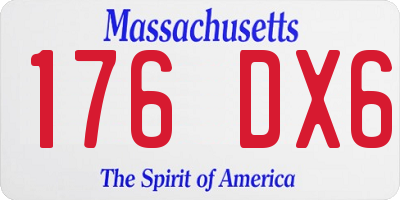 MA license plate 176DX6