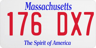 MA license plate 176DX7