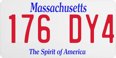 MA license plate 176DY4