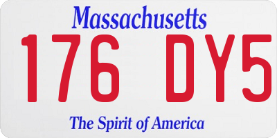 MA license plate 176DY5