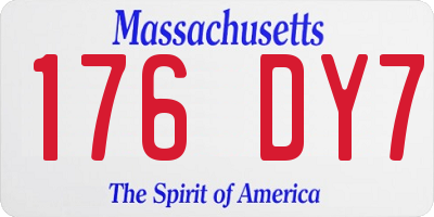 MA license plate 176DY7
