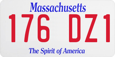 MA license plate 176DZ1