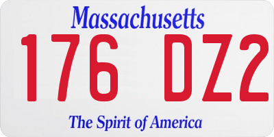 MA license plate 176DZ2