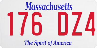 MA license plate 176DZ4