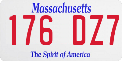 MA license plate 176DZ7