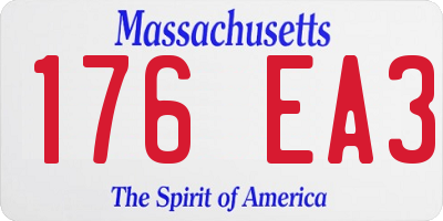 MA license plate 176EA3