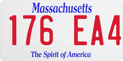 MA license plate 176EA4