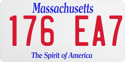 MA license plate 176EA7