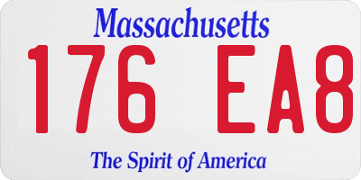 MA license plate 176EA8