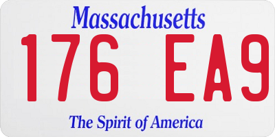 MA license plate 176EA9