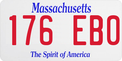 MA license plate 176EB0