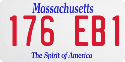 MA license plate 176EB1