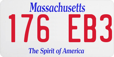 MA license plate 176EB3