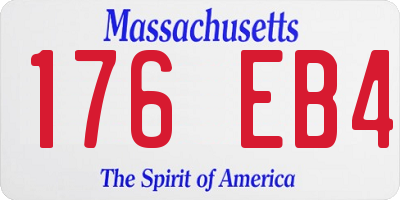 MA license plate 176EB4