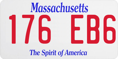 MA license plate 176EB6