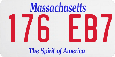 MA license plate 176EB7