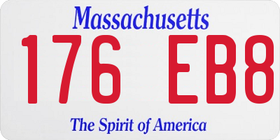 MA license plate 176EB8