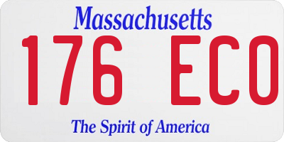 MA license plate 176EC0
