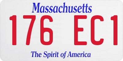 MA license plate 176EC1