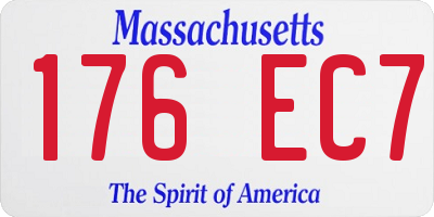 MA license plate 176EC7