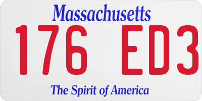 MA license plate 176ED3