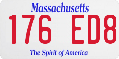MA license plate 176ED8
