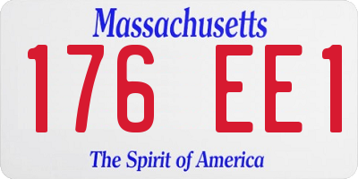 MA license plate 176EE1