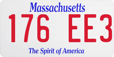 MA license plate 176EE3