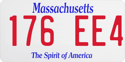 MA license plate 176EE4