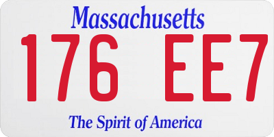 MA license plate 176EE7
