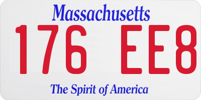 MA license plate 176EE8