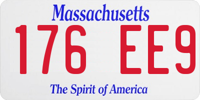 MA license plate 176EE9