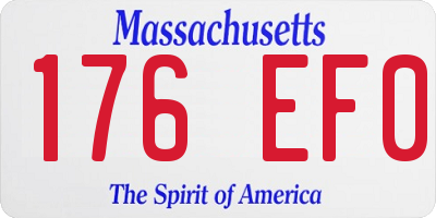 MA license plate 176EF0