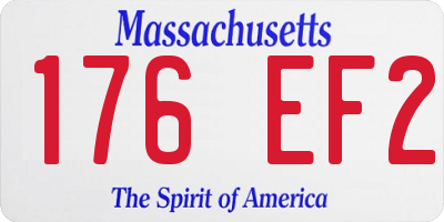 MA license plate 176EF2
