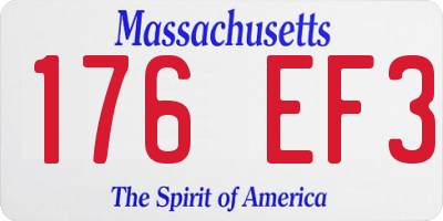 MA license plate 176EF3