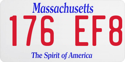 MA license plate 176EF8