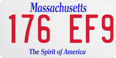 MA license plate 176EF9