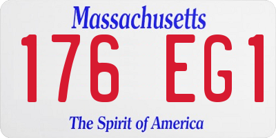 MA license plate 176EG1