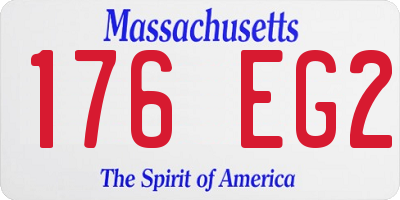 MA license plate 176EG2